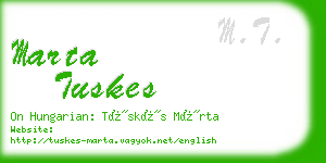 marta tuskes business card